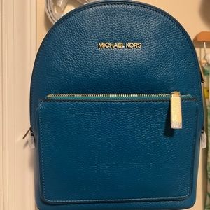 Michael Kors teal pebbles backpack
